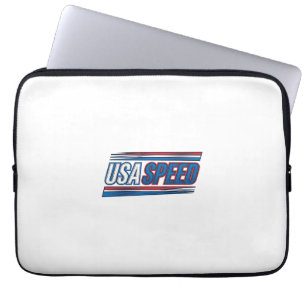 USA Speed Racing Patriottisch Vintage Vector Desig Laptop Sleeve