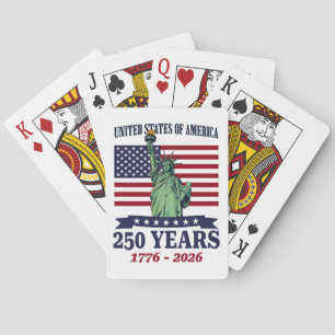 USA-standbeeld van vrijheid 250 jaar 1776-2026 Pokerkaarten