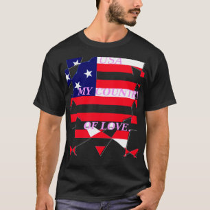 USA Star Spangled Love Mijn land van liefde T-shirt