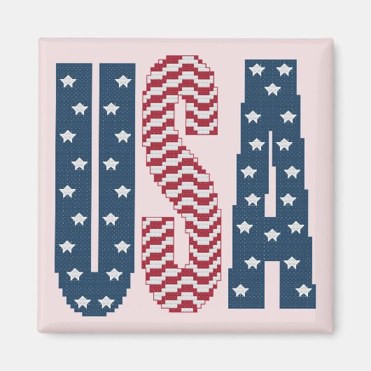 USA Sterren en Stripes Magnet Magneet (Voorkant)