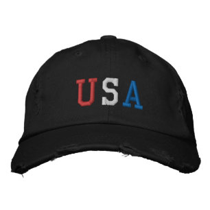 USA Stijl Amerikaans Rood Wit Blauw Geborduurde Pet