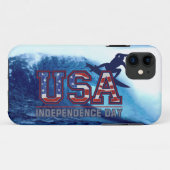 USA Surfer Independence Day iPhone 5 Coque (Dos (Horizontal))