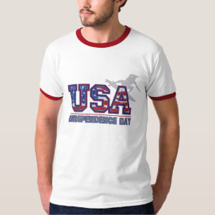 USA Surfer Independence Day T-Shirts hommes