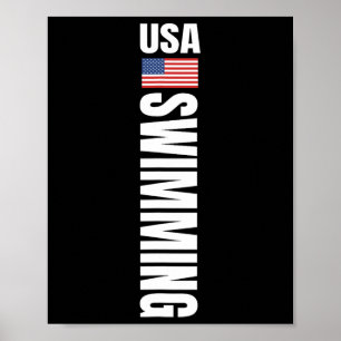 Usa Swimming Amerikaanse Vlag Zwem Sport Team Poster