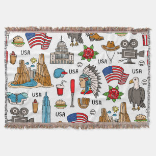 USA Symbolen Naadloos Patroon Deken