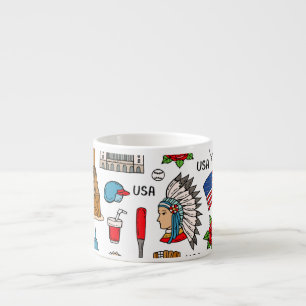 USA Symbolen  Naadloos Patroon Espresso Kop