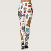 USA Symbolen Naadloos Patroon Leggings (Achterkant)