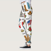 USA Symbolen Naadloos Patroon Leggings (Links)