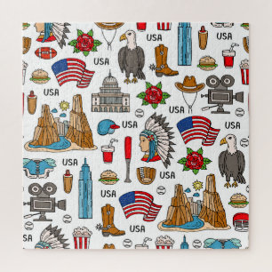 USA Symbolen  Naadloos Patroon Legpuzzel