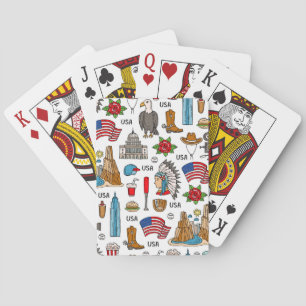 USA Symbolen  Naadloos Patroon Pokerkaarten