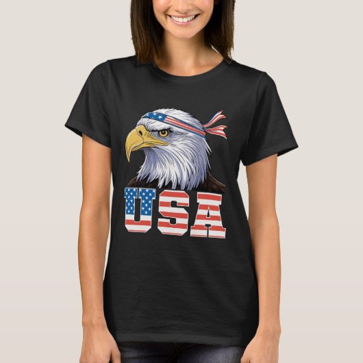 Usa T Shirt American Flag Men Women Kids Eagle Pat (Voorkant)