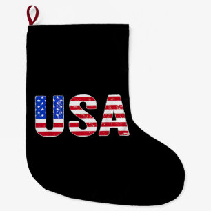 USA T-shirt Patriotische Amerikaanse Vlag Mannen V Grote Kerstsok