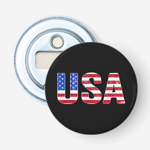USA T Shirt Patriottische Amerikaanse Vlag Mannen Button Flesopener
