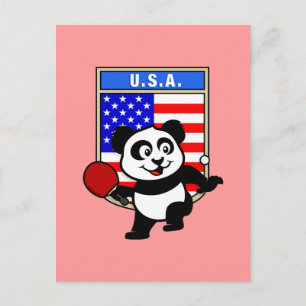 USA Table Tennis Panda Briefkaart