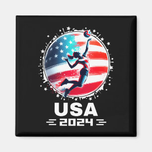 USA-team 2024 volleybalshirt voor mannen vrouwen k Magneet
