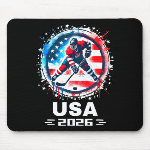 Usa Team 2026 Hockey Amerikaanse Vlag Vrouwen Mann Muismat