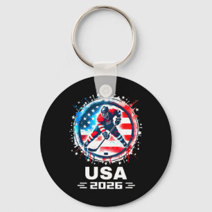 Usa Team 2026 Hockey Amerikaanse Vlag Vrouwen Mann Sleutelhanger