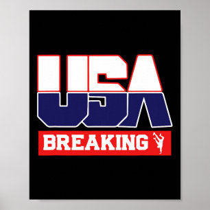 USA Team Break Dancing - Mannen en vrouwen America Poster