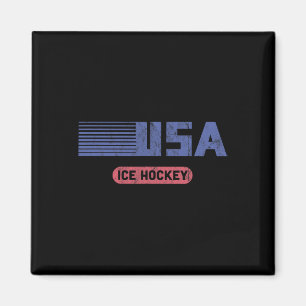Usa Team Sport Retro Usa Team Amerikaans IJshockey Magneet