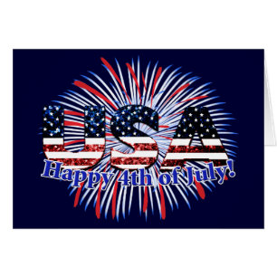 USA tekst vlag vuurwerk Gelukkige 4th van juli kaa