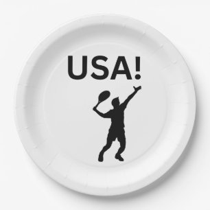 USA tennisser met stip als bal Papieren Bordje