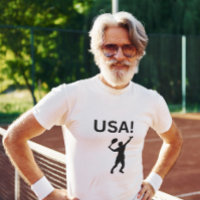 USA tennisser met stip als bal