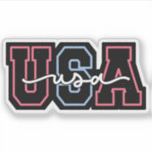USA Text 4th Of July Design-62118 Sticker (Voorkant)