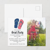 USA themed Afstuderen Photo Invitation Briefkaart (Voorkant / Achterkant)