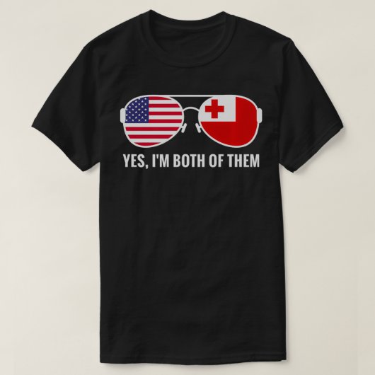 USA Tonga Flag Sunglasses Tongan Americans asperge T-shirt (Design voorkant)