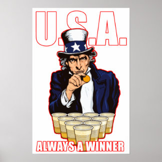 "USA : Toujours un gagnant" Poster de la bière Pon
