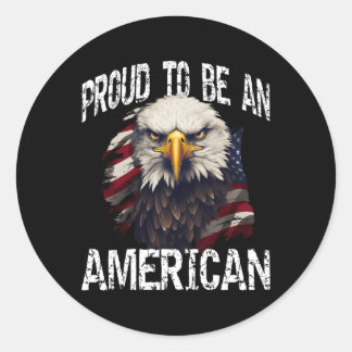 Usa trots om Amerikaan te zijn Ronde Sticker
