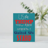 USA Trump: Je bent aangenomen! United We Stand Art Briefkaart (Staand voorkant)
