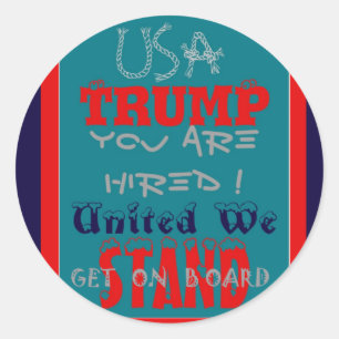 USA Trump: Je bent aangenomen! United We Stand Art Ronde Sticker