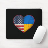 Usa Ukraine Heart - Dual Citizenship Muismat (Met muis)