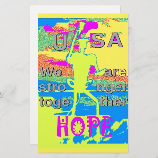 USA Unity Design: hoop en kracht Briefpapier (Voorkant / Achterkant)