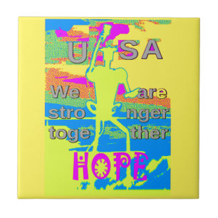 USA Unity Design: hoop en kracht Tegeltje