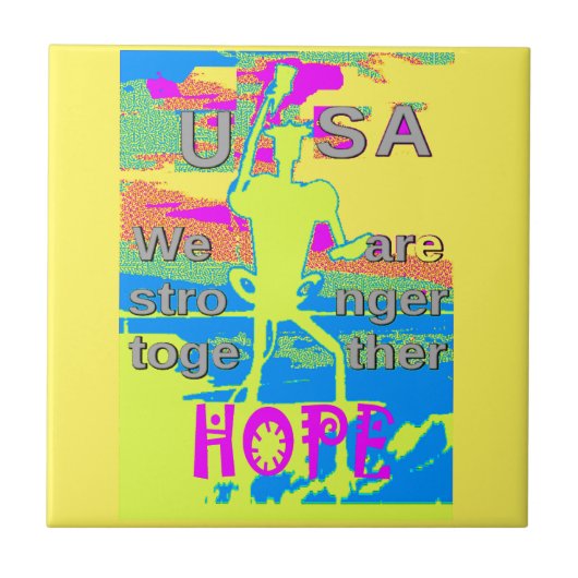 USA Unity Design: hoop en kracht Tegeltje (Voorkant)