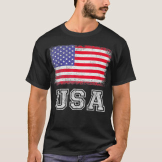 USA US Flag Patriotic 4th Of July America  T-shirt