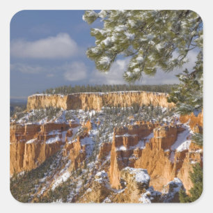 USA, Utah, Bryce Canyon National Park. Sunrise Vierkante Sticker