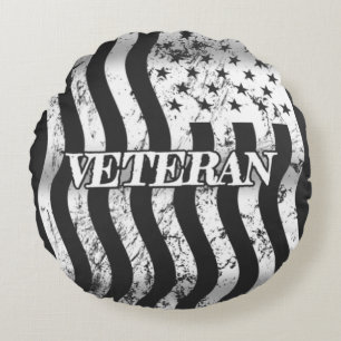 USA-veteraan - witte vintage verticale Rond Kussen