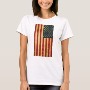 USA Vintage Grunge Vlag Dames Wit T-shirt