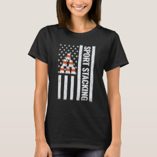 USA Vlag 4 van juli Sport Stapelbekers speed cup T-shirt