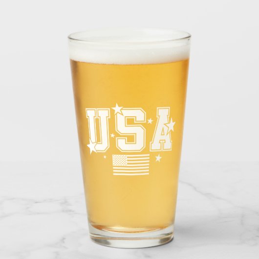 USA Vlag Bier Glas (Voorkant gevuld)