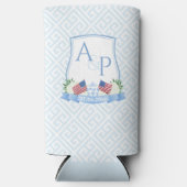 USA Vlag Blauw Wit Bruiloft Crest Douche Favor (Voorkant)