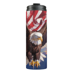 *~* USA Vlag EAGLE Patriottische Zon Sky Amerika A Thermosbeker