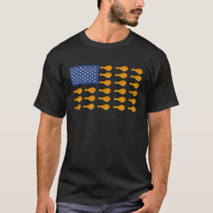 USA Vlag Gebakken Kip Outfit Fast Food Amerika T-shirt