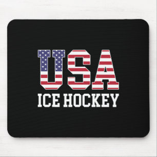 Usa Vlag Hockey Speler - Amerikaans Usa IJshockey Muismat