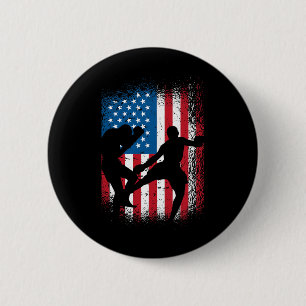 Usa Vlag Kickboksen Ontwerp Voor Boksen Fan of Mar Ronde Button 5,7 Cm