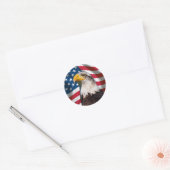 USA Vlag met Bald Eagle Ronde Sticker (Envelop)
