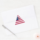 USA vlag met God Zegen ons Home tekst kunst ontwer Driehoek Sticker (Envelop)